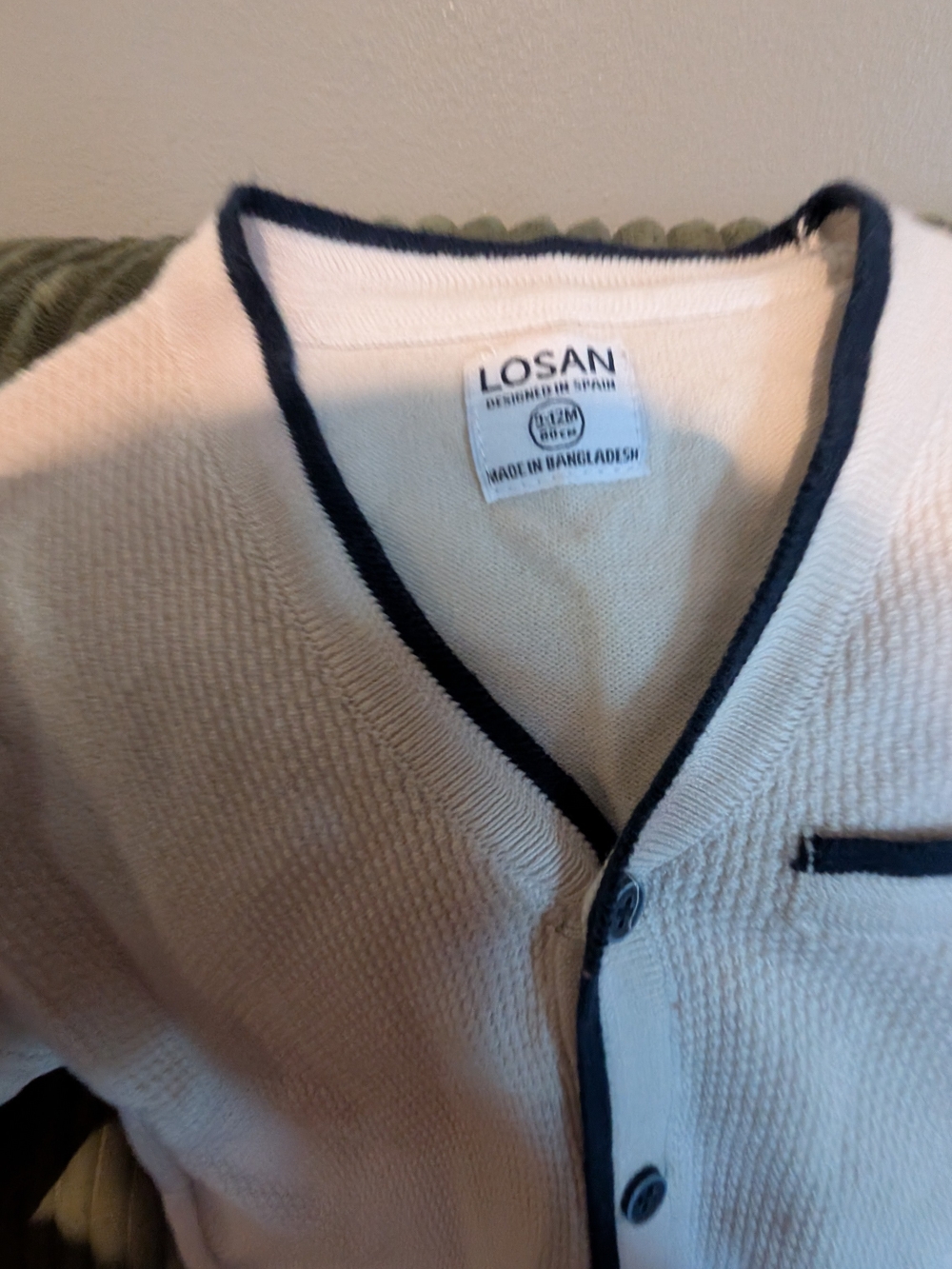 Baby 9-12 Month Losan  Cardigan with Navy Trim